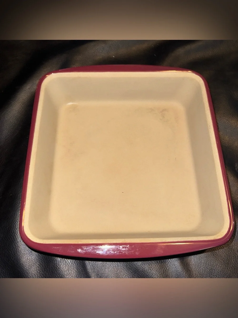 Pampered Chef 1339 Stoneware Square Pan Cranberry 9x9x2 Dish Baker